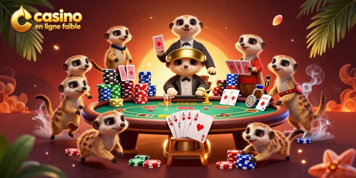 Chips de casino en ligne fiable en jeu avec des mangoustes animées dans une scène dynamique