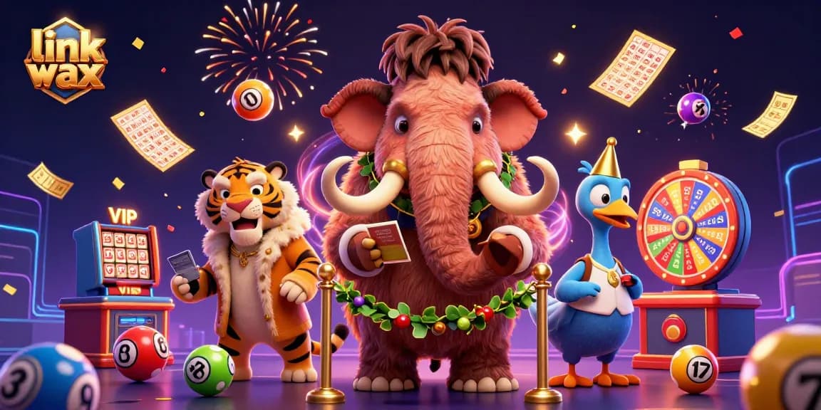 Experience the thrill of winning with link vmax in this vibrant casino scene filled with dynamic lottery elements.
