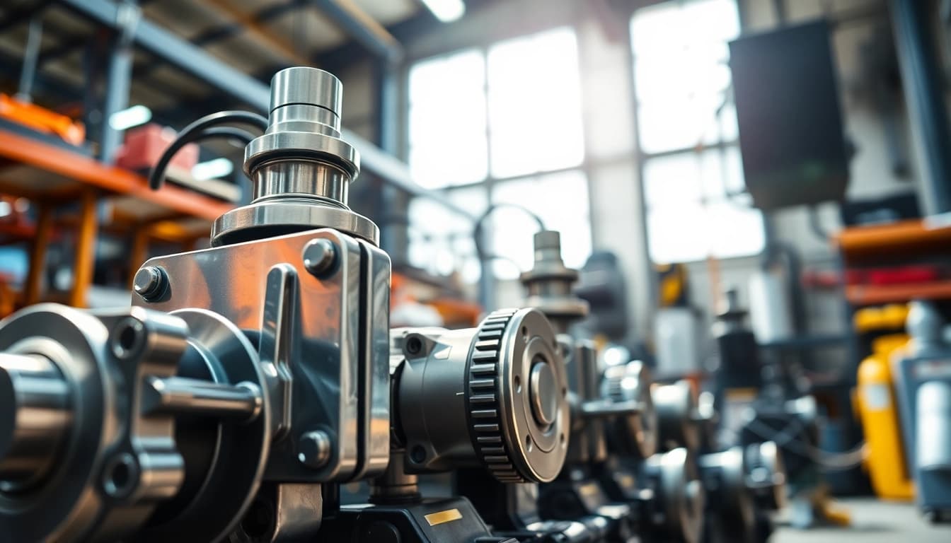 Visual representation of fluid power systems featuring hydraulic and pneumatic components in an industrial environment.