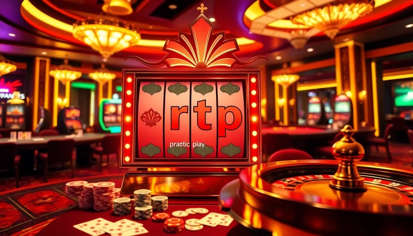 Experience the thrill of rtp pragmatic play at a luxurious casino slot machine with vibrant visuals.