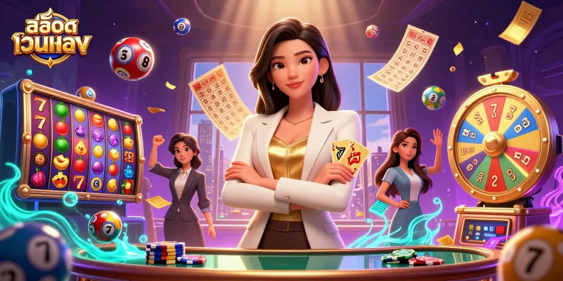 Experience สล็อตเว็บตรง thrills with a powerful businesswoman in a glamorous casino setting.