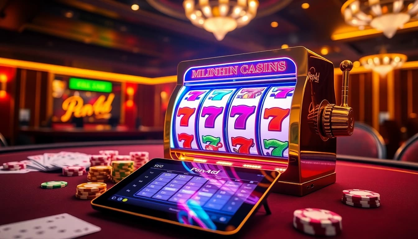 A dynamic casino scene highlighting pen4d slot machine excitement and engaging online gambling atmosphere.
