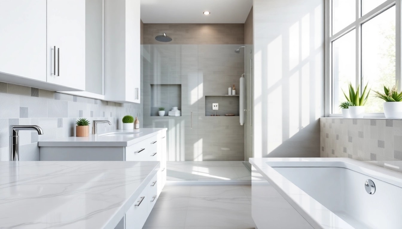Transforming space with a small bathroom remodel featuring modern decor and natural lighting.