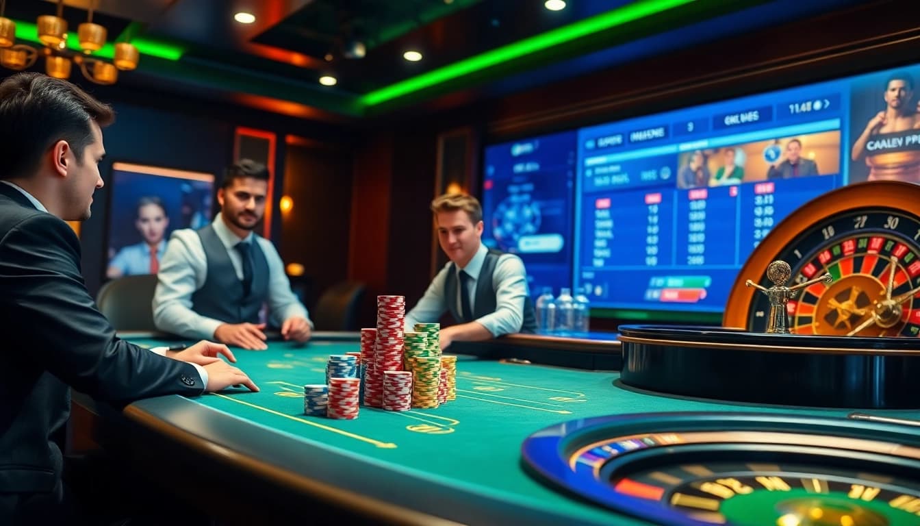 Vivez l'excitation des casinos en ligne français avec un gameplay de poker dynamique et des tables luxueuses.