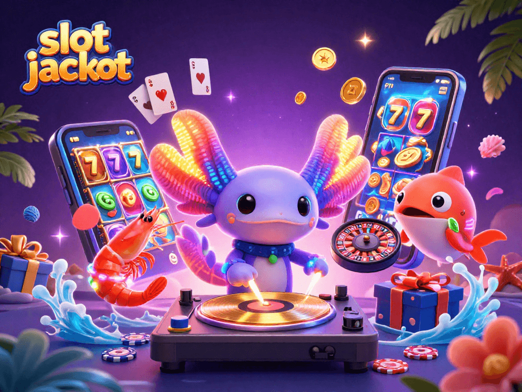 Experience slot jackpot thrills with vibrant 3D characters and dynamic game elements bursting from the scene.