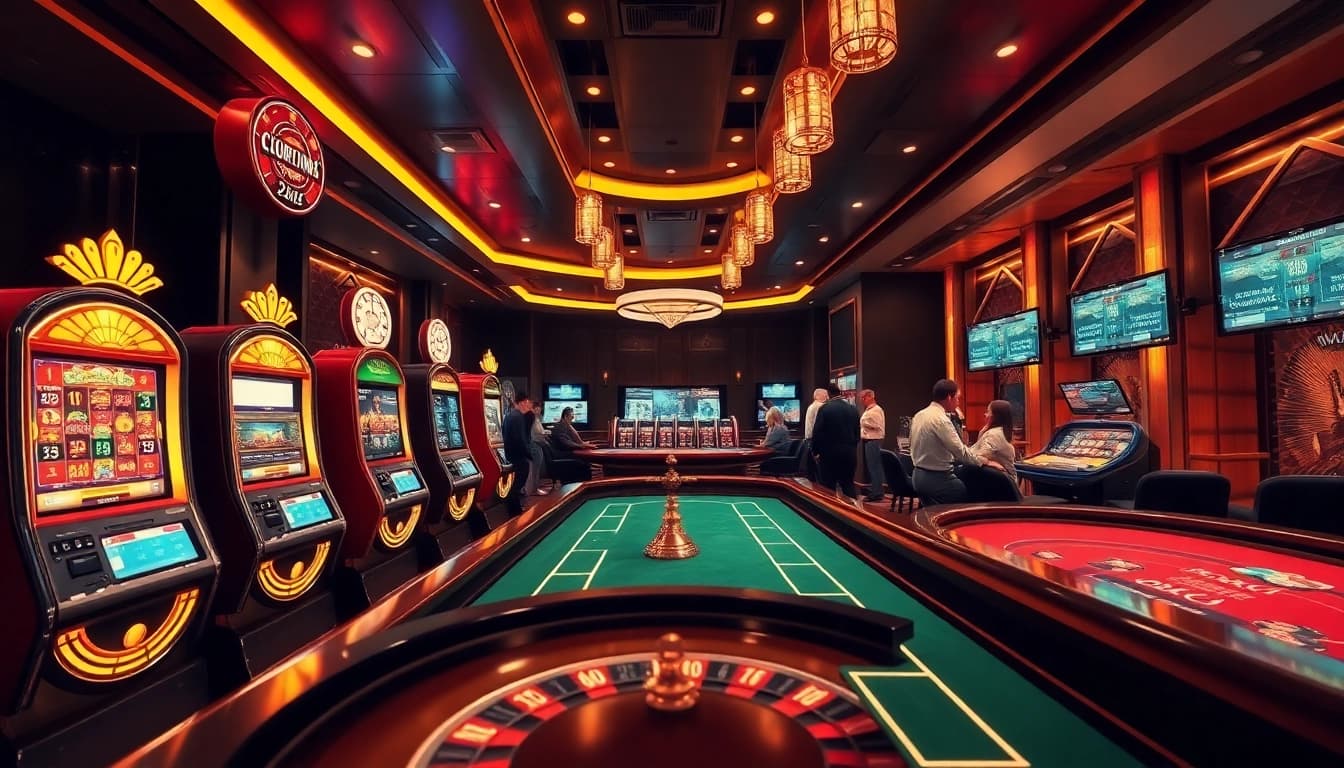 Découvrez l'excitation du meilleure casino en ligne avec des visuels de jeux vibrants mettant en vedette des machines à sous et de la roulette.