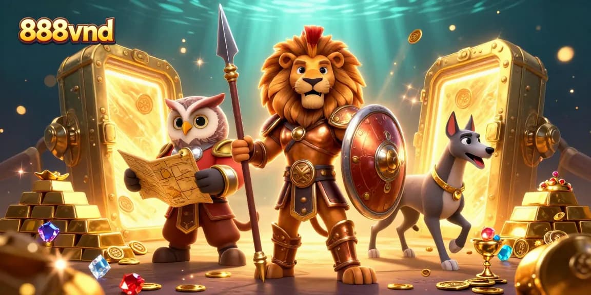 Experience thrilling gaming action at 888vnd with vibrant characters and treasure galore.