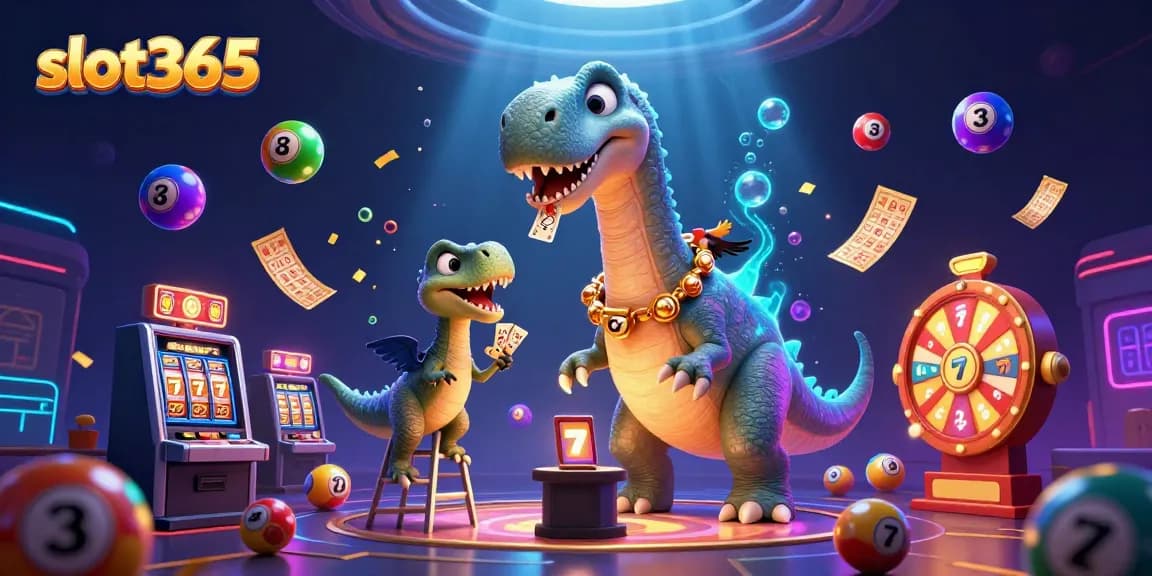 Experience exciting gameplay at slot365 with a vibrant casino scene featuring unique characters and dynamic elements.