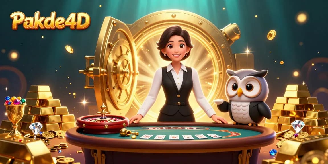 Experience thrilling gaming at Pakde4D with vibrant 3D casino dealers amidst glittering treasures.