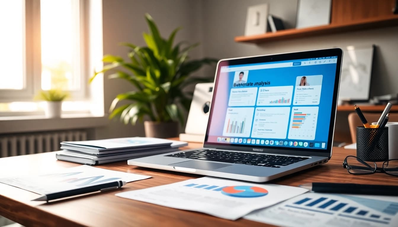 Exploring linkedin scraper pricing plans in a bright office setting with laptops and data charts.