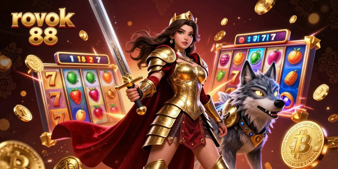 Experience exhilarating wins with rokok 88 as slot reels and sparkling coins energize the scene.