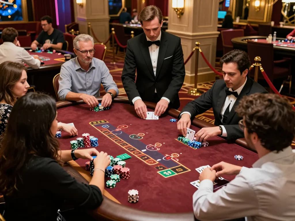 Experience strategic gameplay at 8kbet with engaged players at an elegant blackjack table