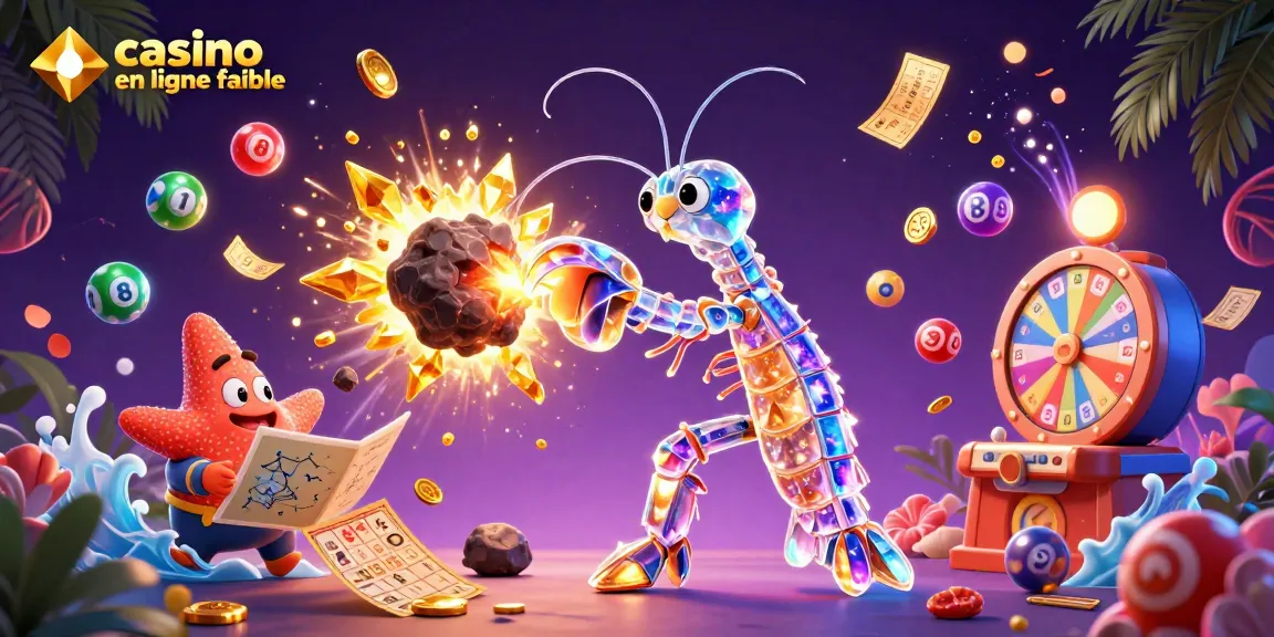 Illustration dynamique d'un samouraï mante religieuse des galaxies et d'une étoile de mer, représentant le casino en ligne fiable