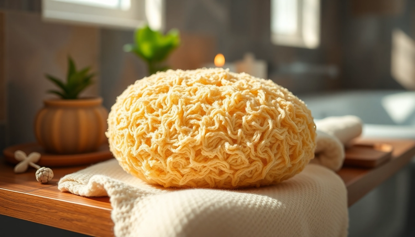 Learn how to use raw loofah effectively with this detailed and inviting image.