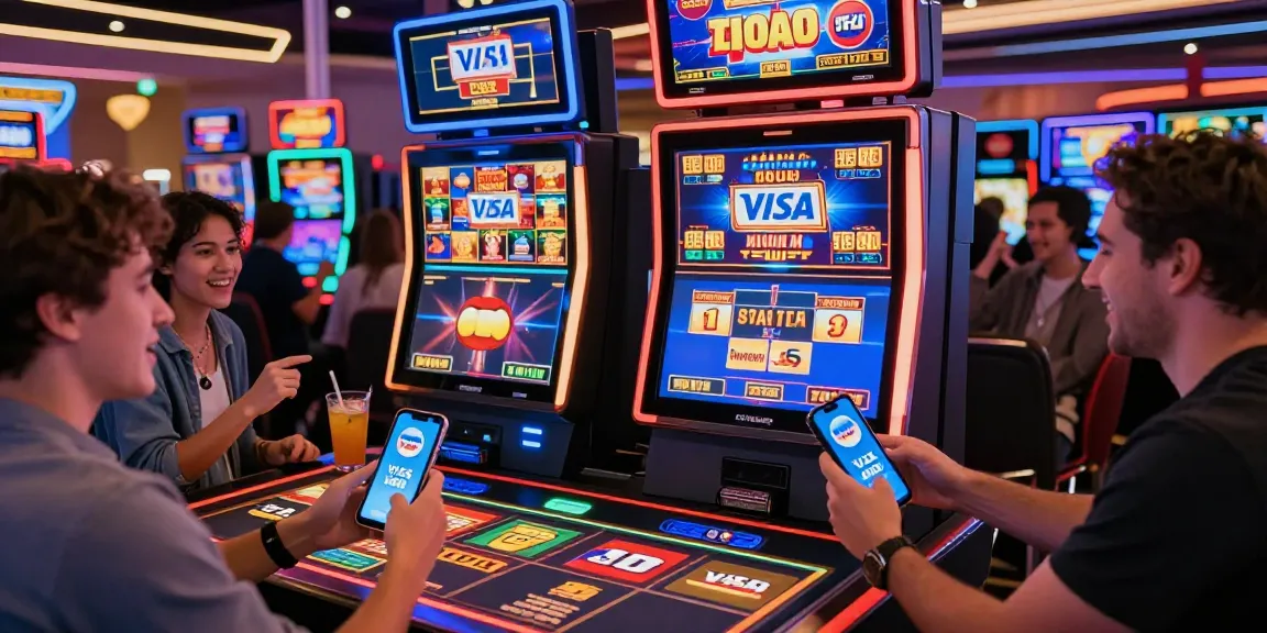 Players enjoying games at casinos that accept credit cards, showcasing excitement and diverse interactions.