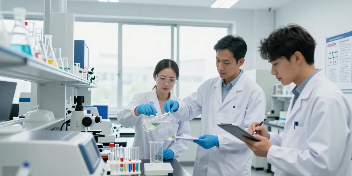Dynamic collaboration in a laboratory showcasing a chemical products supplier's commitment to quality and innovation.