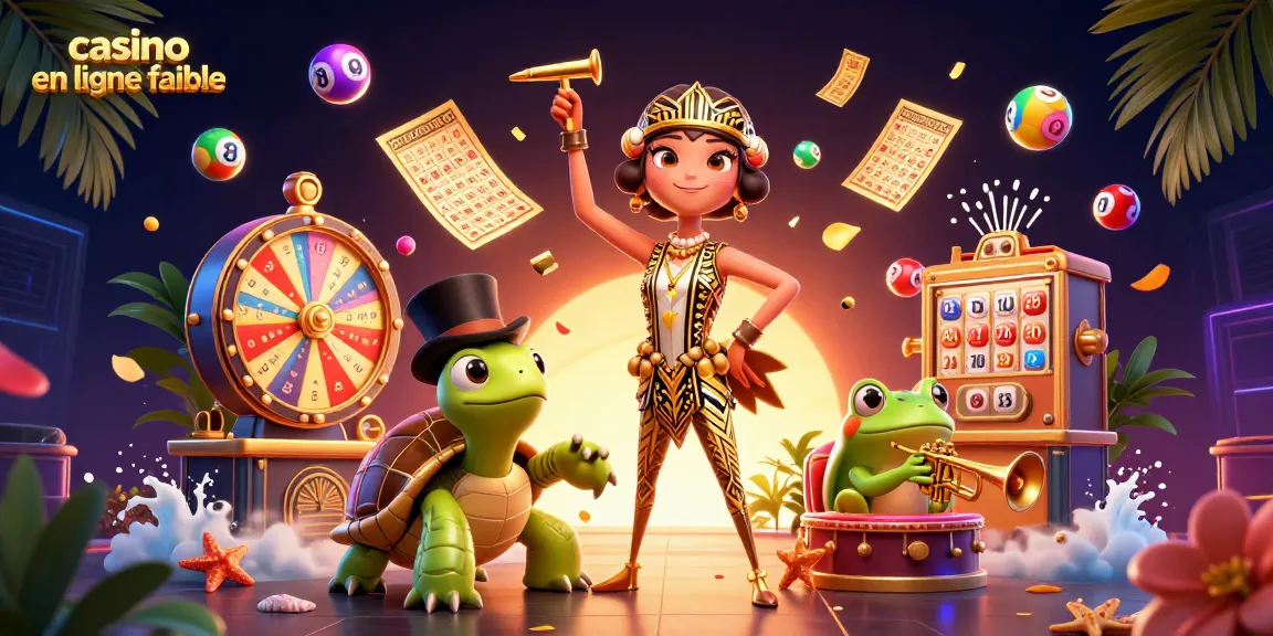 Jouer dans un casino en ligne fiable avec une scène colorée de loterie, un crâne art déco et des personnages animés.