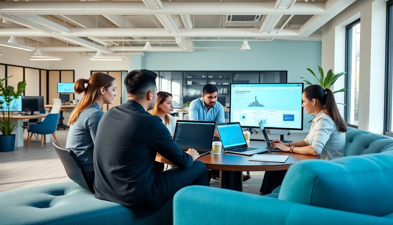 Boost your online presence with SEO Agency Clearwater's expert team collaborating in a fresh office.