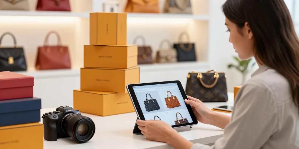 Engaging online shopping scene showcasing a reliable 레플리카 사이트 with luxury items displayed attractively.