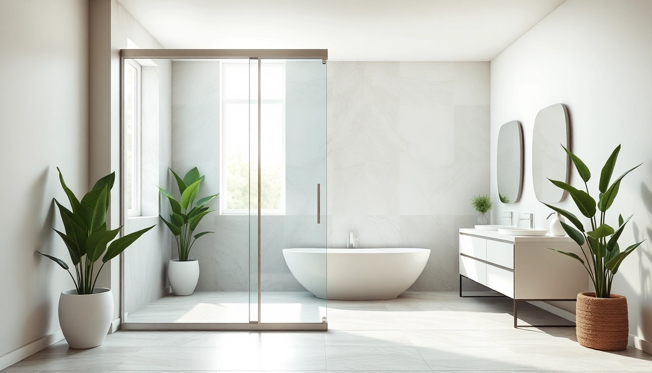 Shower sliding doors enhances modern bathroom design with sleek lines and stylish finishes.