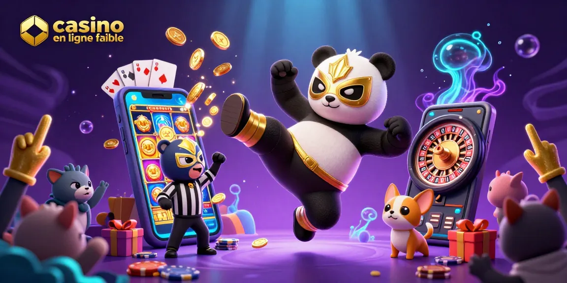 Des animaux s'amusent avec un panda lutteur, représentant un casino en ligne fiable.