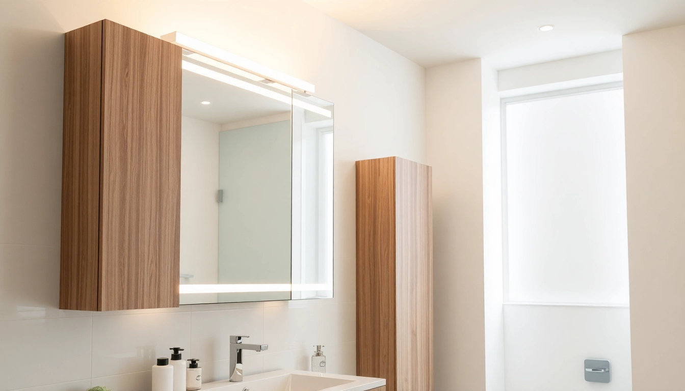Entdecken Sie einen eleganten spiegelschrank mit led Beleuchtung für Ihr modernes Badezimmer.