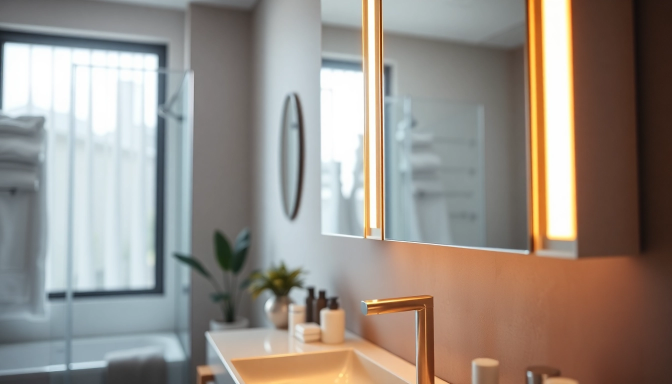Gestalten Sie Ihr Badezimmer mit dem eleganten sonni Spiegelschrank und integrierter Beleuchtung.