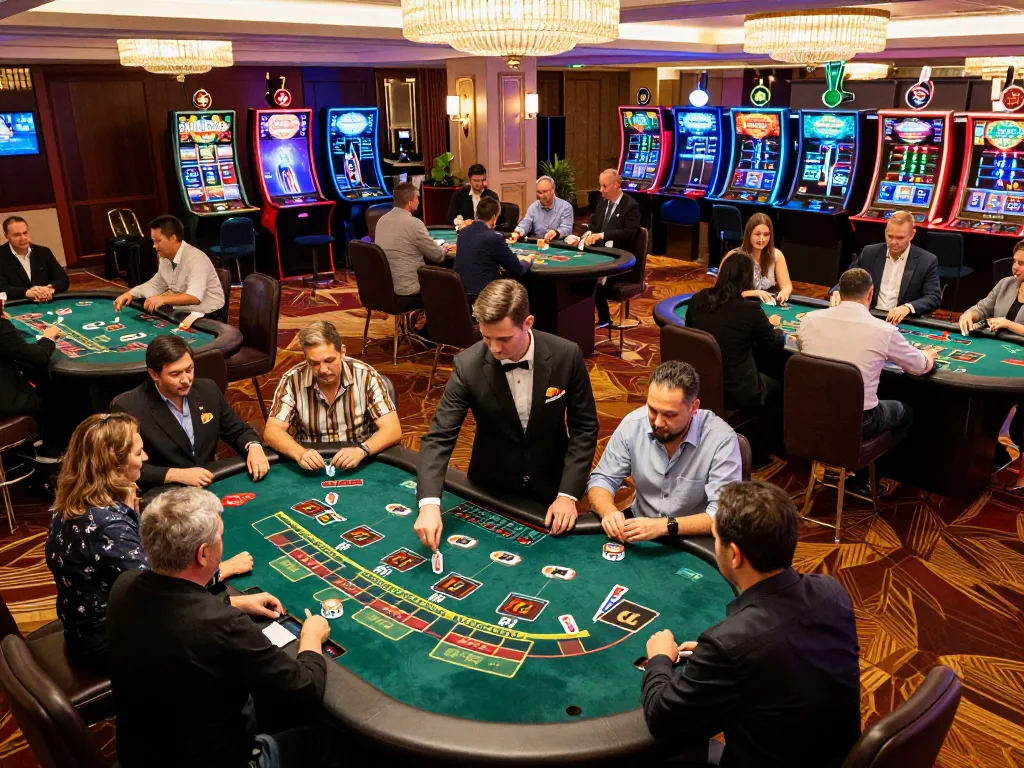 Engaged players at TRANG CHỦ G28's casino tables, experiencing dynamic gaming moments.