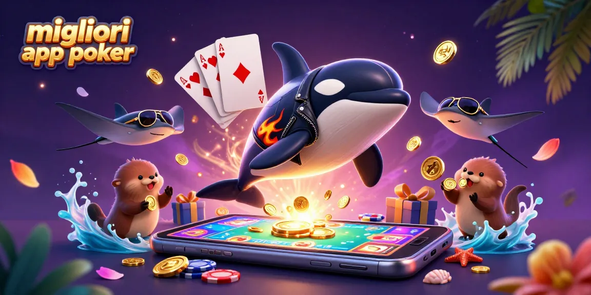 Gioca con le migliori app poker e vinci monete dorate con un divertente orca biker.