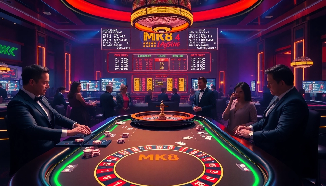 Experience thrilling MK8 gambling action at a vibrant casino poker table.