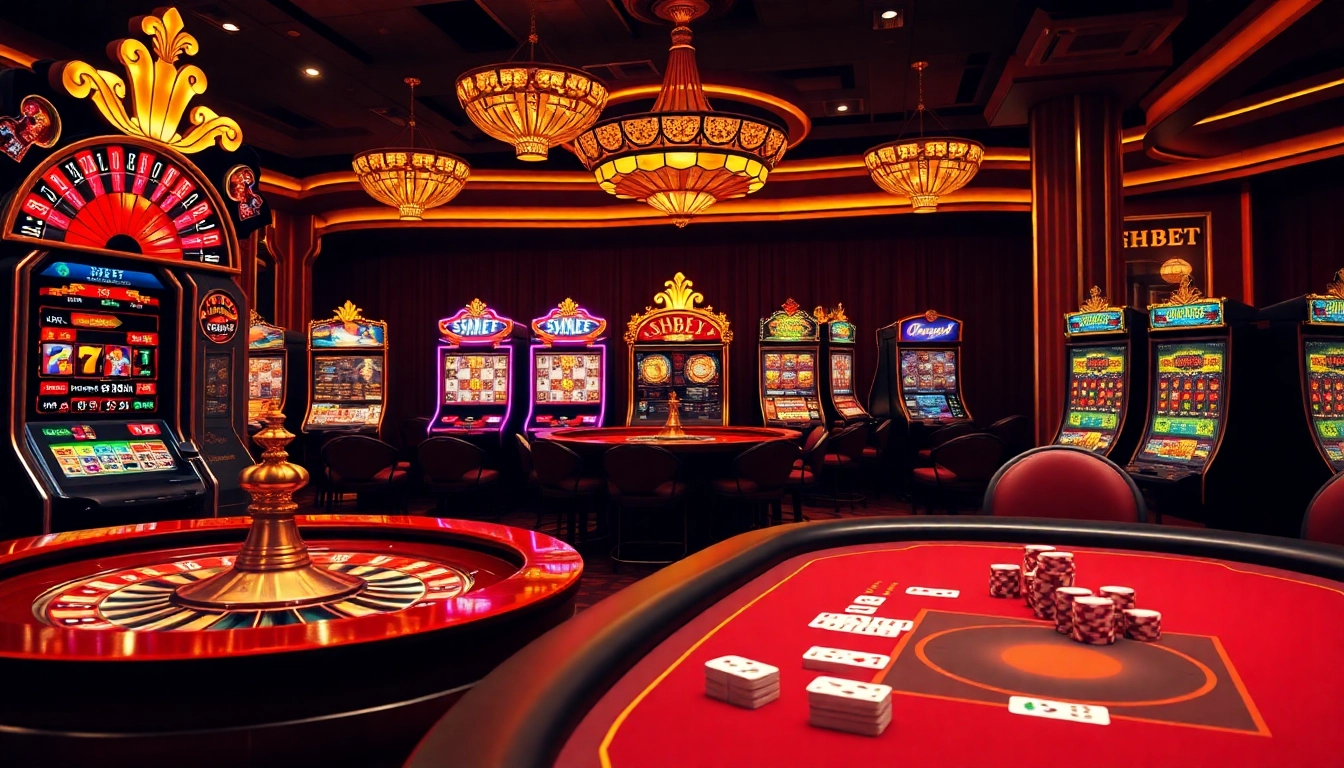 Experience SHBET's online casino allure with a luxurious gaming ambiance filled with roulette and poker.