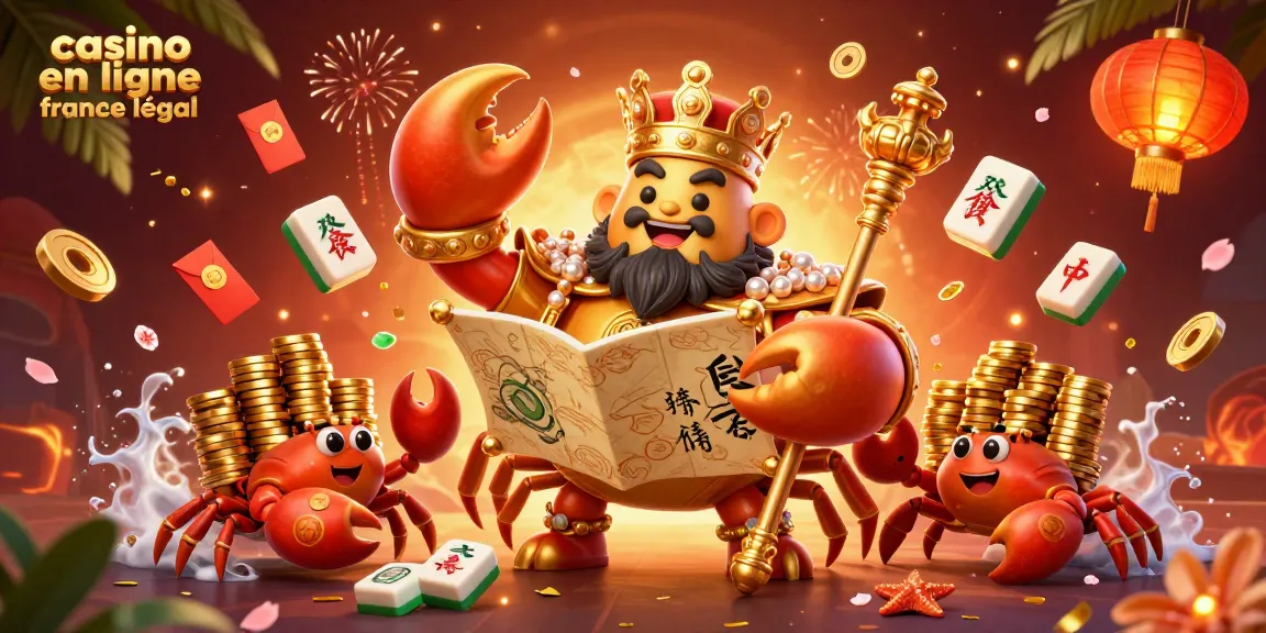 Visualisez l'univers du casino en ligne France légal avec un crabe empereur en 3D captivant.