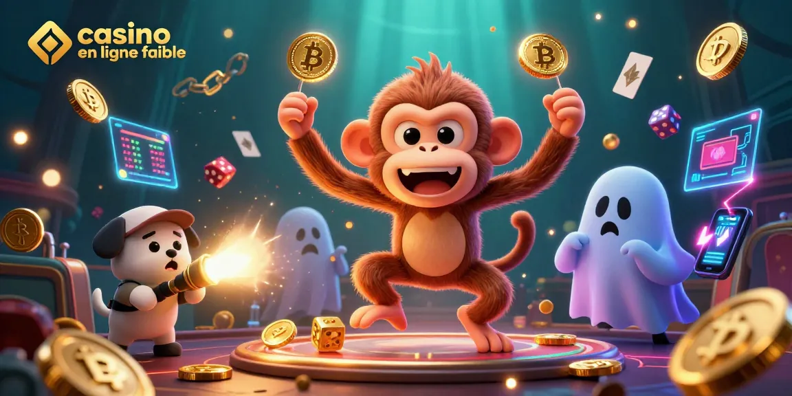 Jouez au casino en ligne fiable avec une scène de casino hanté où un singe poltergeist s'amuse avec des objets en or.