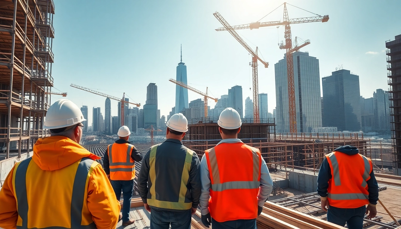 Showcase of a New York Commercial General Contractor at work on a bustling construction site.