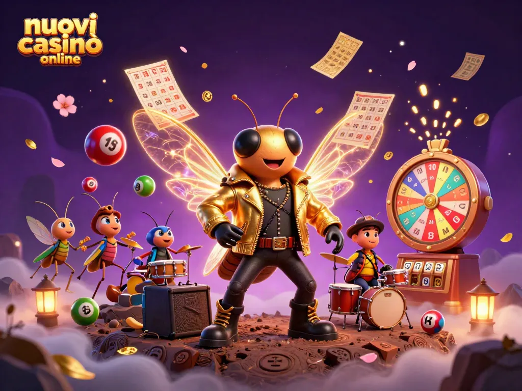 Scopri i nuovi casinò online con una scena vibrante di gioco d'azzardo e celebrazione.