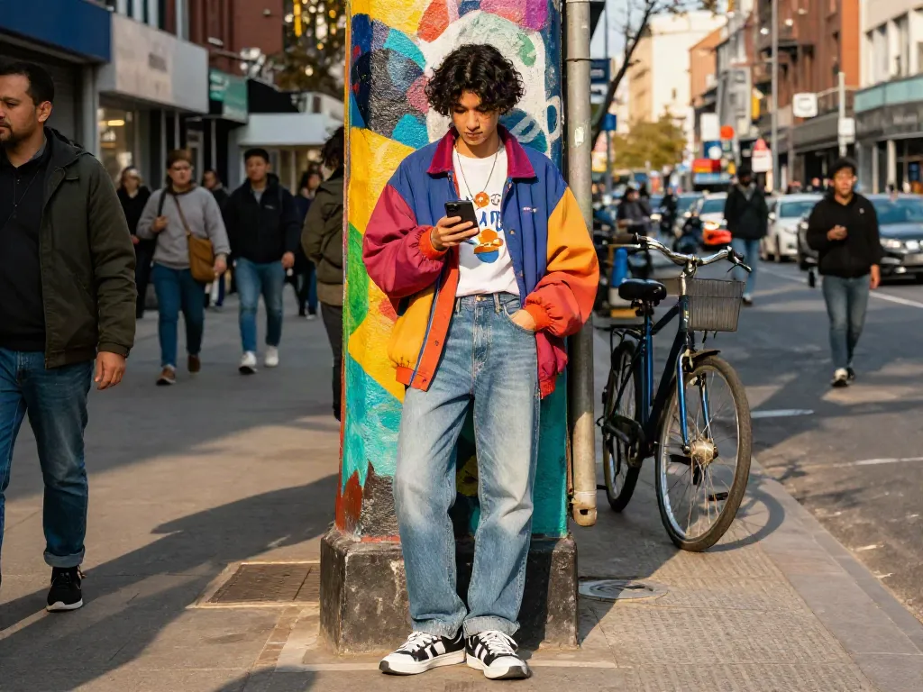 Explore vibrant fashion trends in a lively urban scene with rokok88 style.