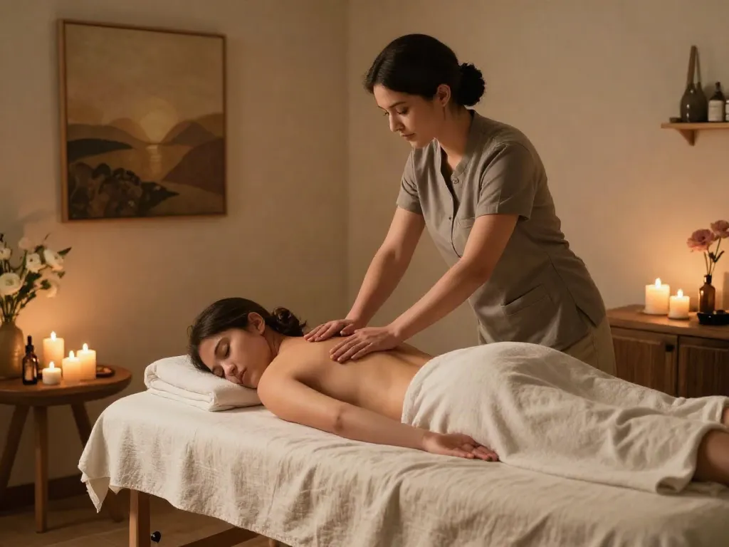 Experience the tranquility of 도봉구출장마사지 in a serene home setting.