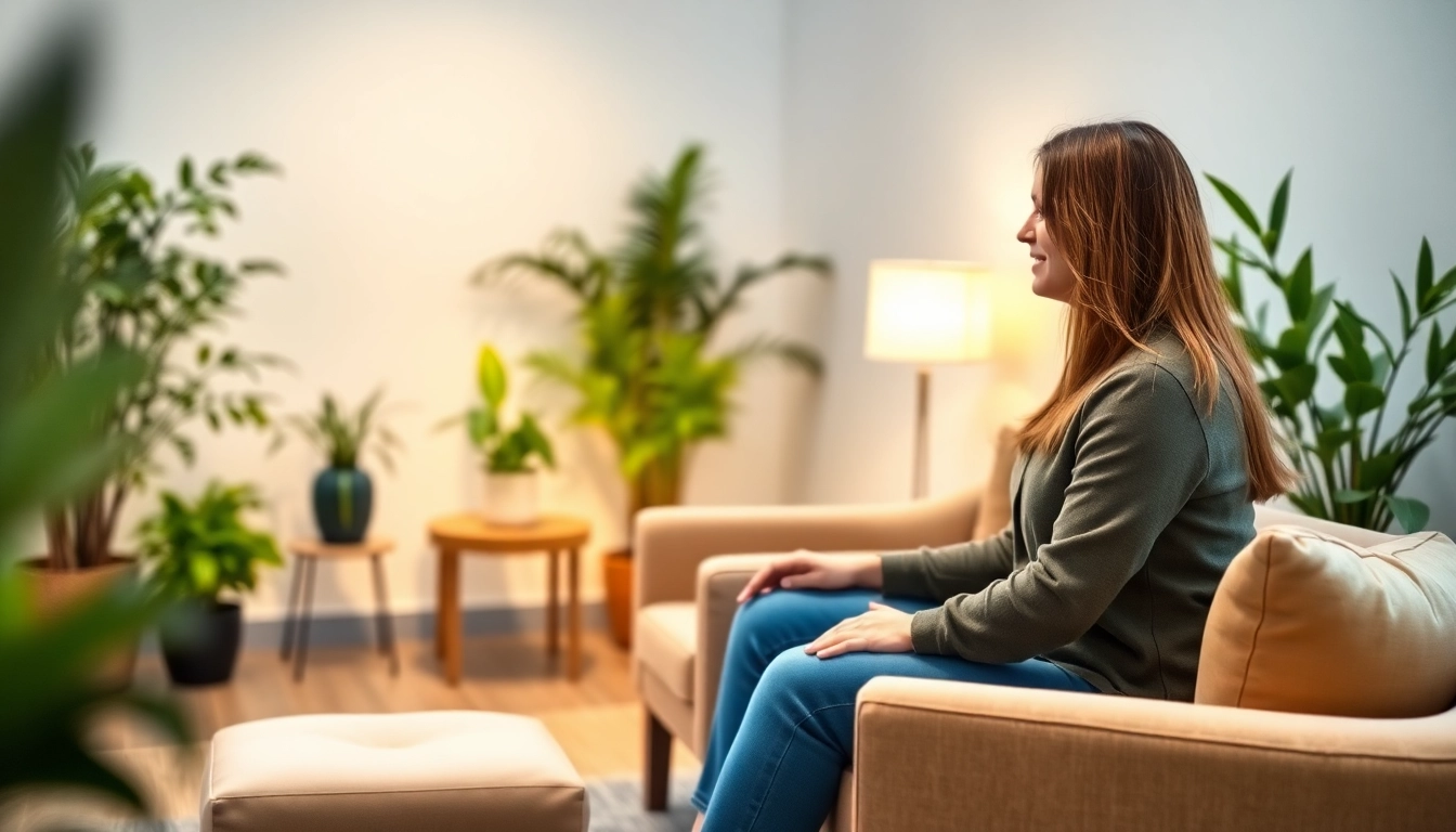 Counselling Services: A peaceful therapy room illustrating a counselor engaged with a client in a supportive environment.