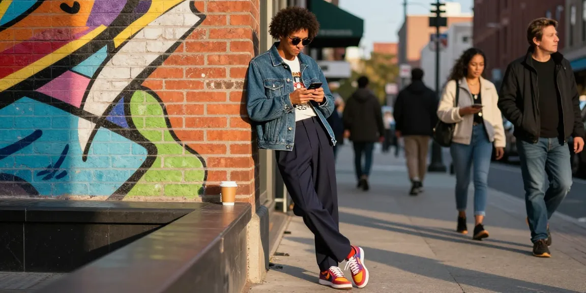 Fashion-forward individual in urban street style near https://shs-dome5.com/ showcasing trendy outfit and vibrant lifestyle.