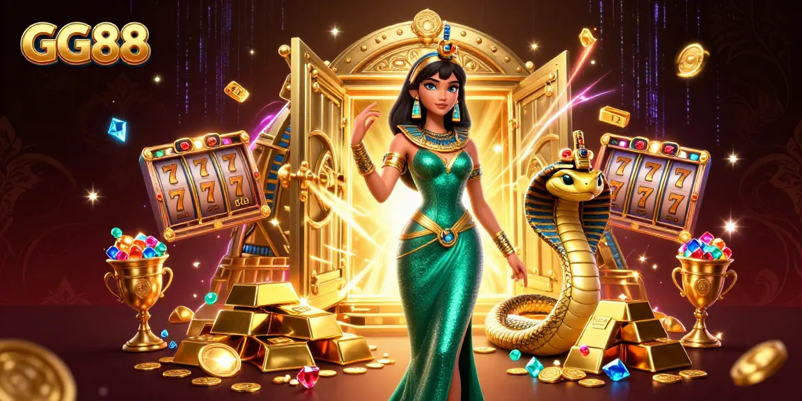 Experience GG88's thrill with a glamorous casino-themed 3D scene featuring riches and excitement.