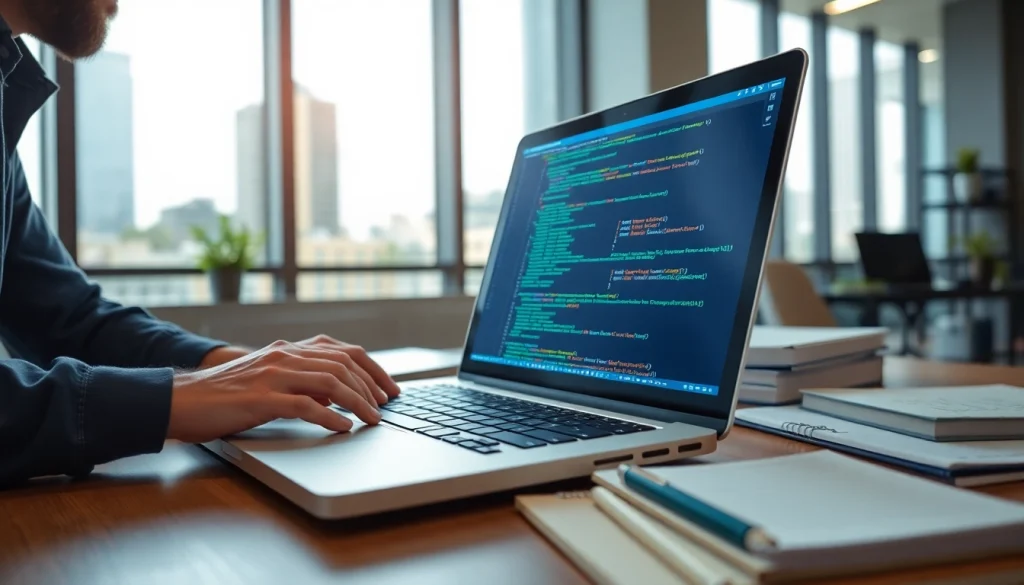 Enhance your skills in T Automation & Scripting with coding in a vibrant workspace.