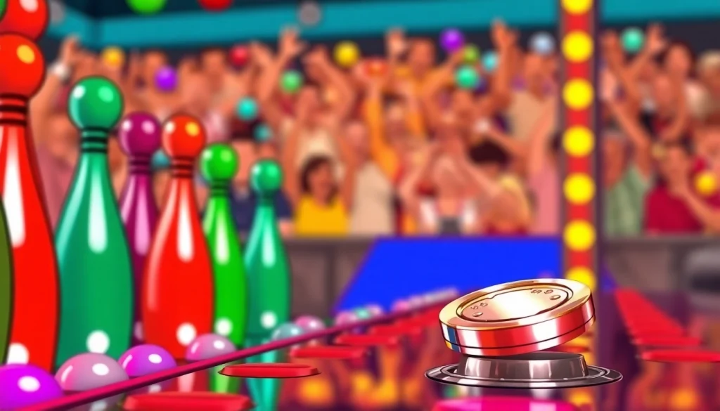 Pengalaman bermain demo plinko dengan bola berkilau dan papan Plinko cerah.