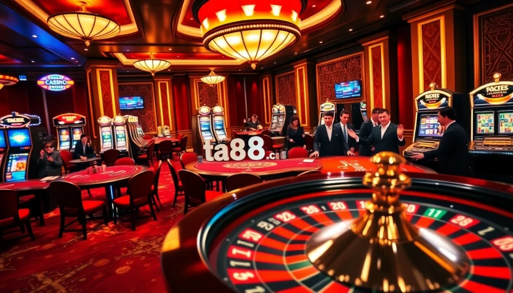 Experience thrilling gameplay at ta88. com with vibrant casino tables and dynamic slot machines.