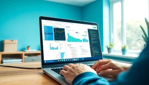 Web scrapping interface displaying finance charts and data visualizations.