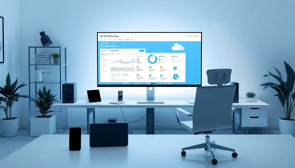 在现代办公环境中展示生产力工具的 WPS下载界面。