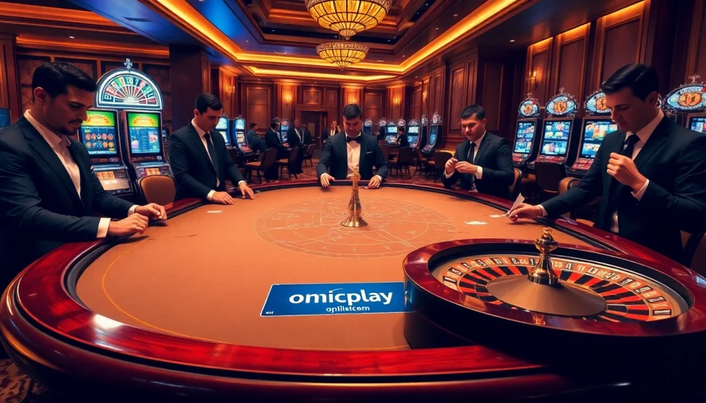 Players strategizing at an elegant blackjack table, showcasing onicplay's excitement for gamblers.