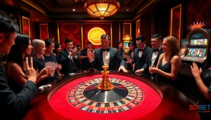 Exciting gaming experience at SOIBET with players engaging at a roulette table.