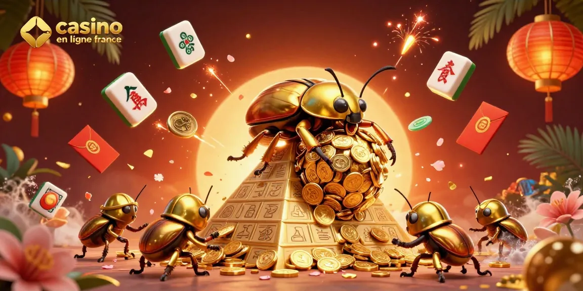 Jouez avec excitation sur casino en ligne france, entouré de pièces d'or et de symboles de casino animés.