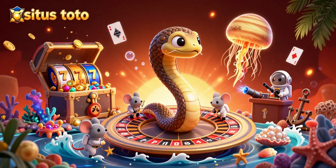 Engage with situs toto through an exciting cosmic casino scene featuring colorful characters and dynamic elements.