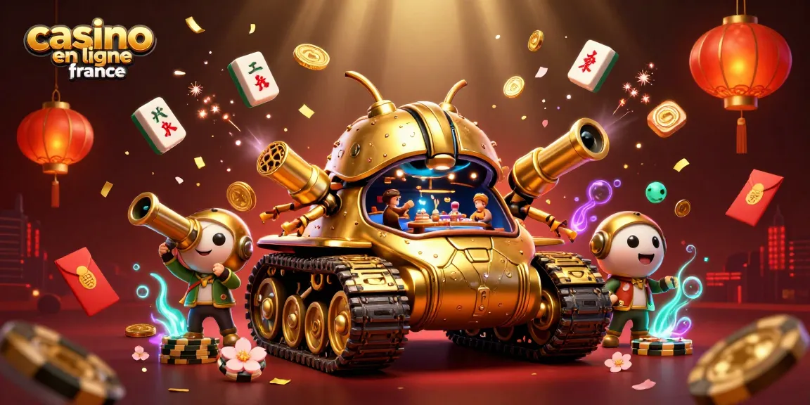 Casino en ligne France : Plongez dans un univers miniature de casino dans un tank doré dynamique.